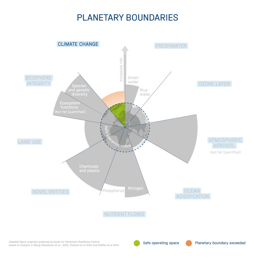 The nine planetary boundaries according to Rockström, Stockholm Resilience Center