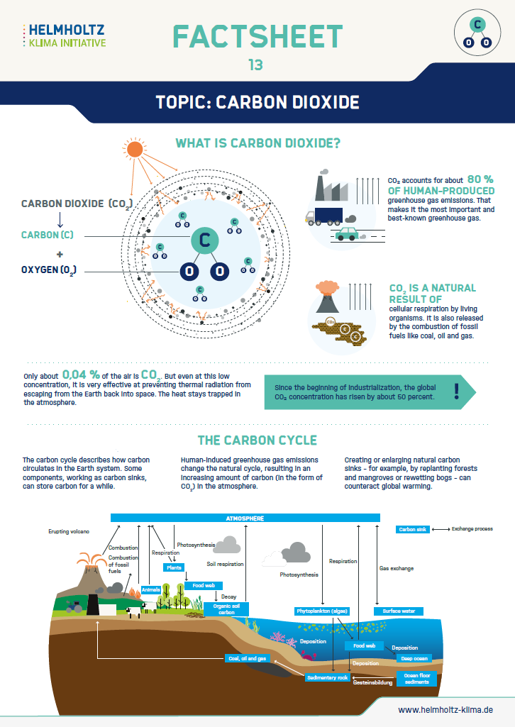 Various graphics on the subject of carbon dioxide