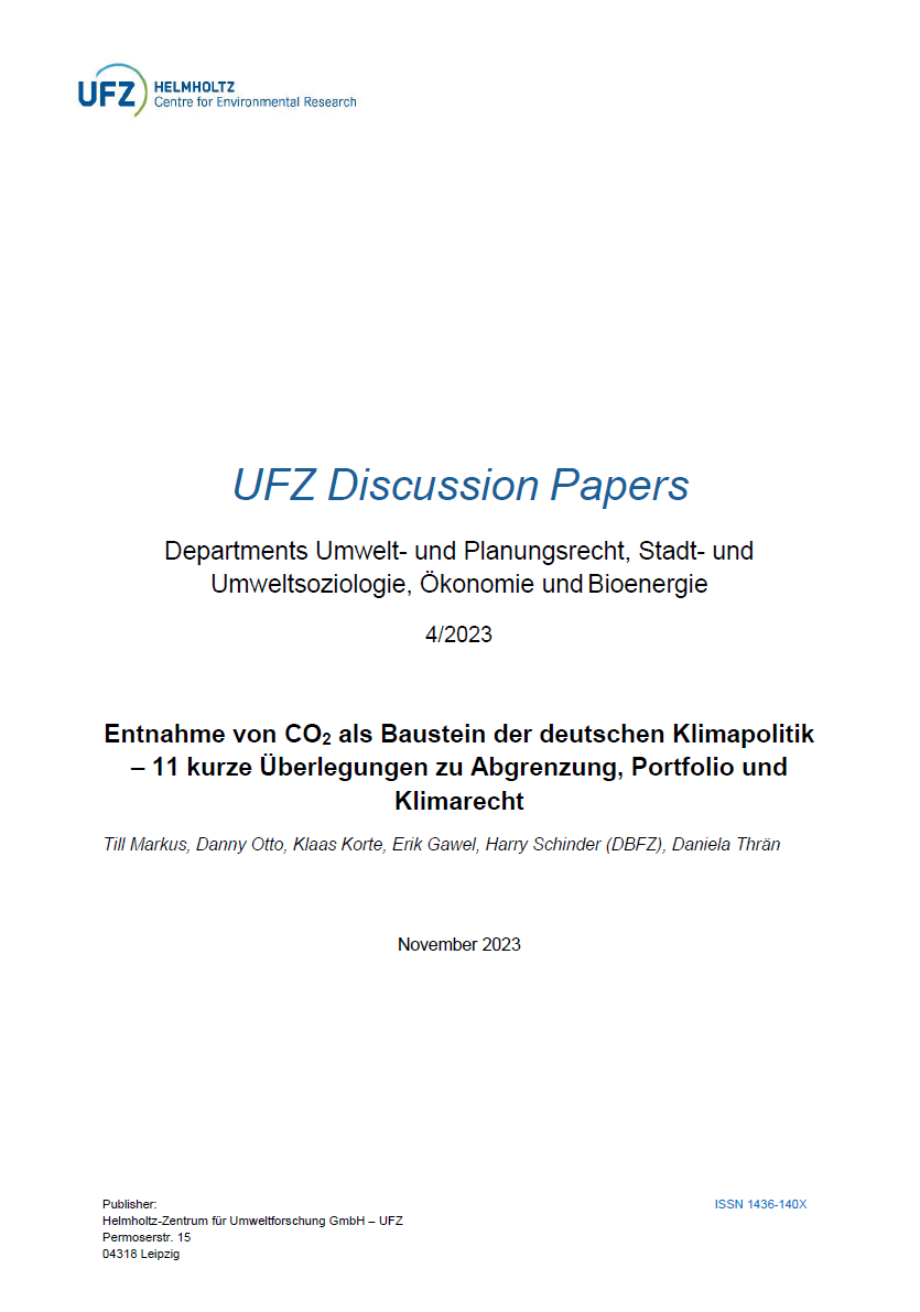 Titelbild - UFZ Discussion Paper