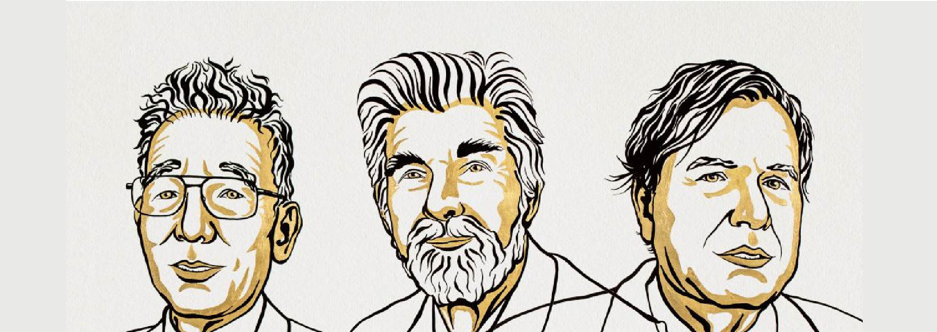 Zeichnung der drei Physik-Nobelpreisträger