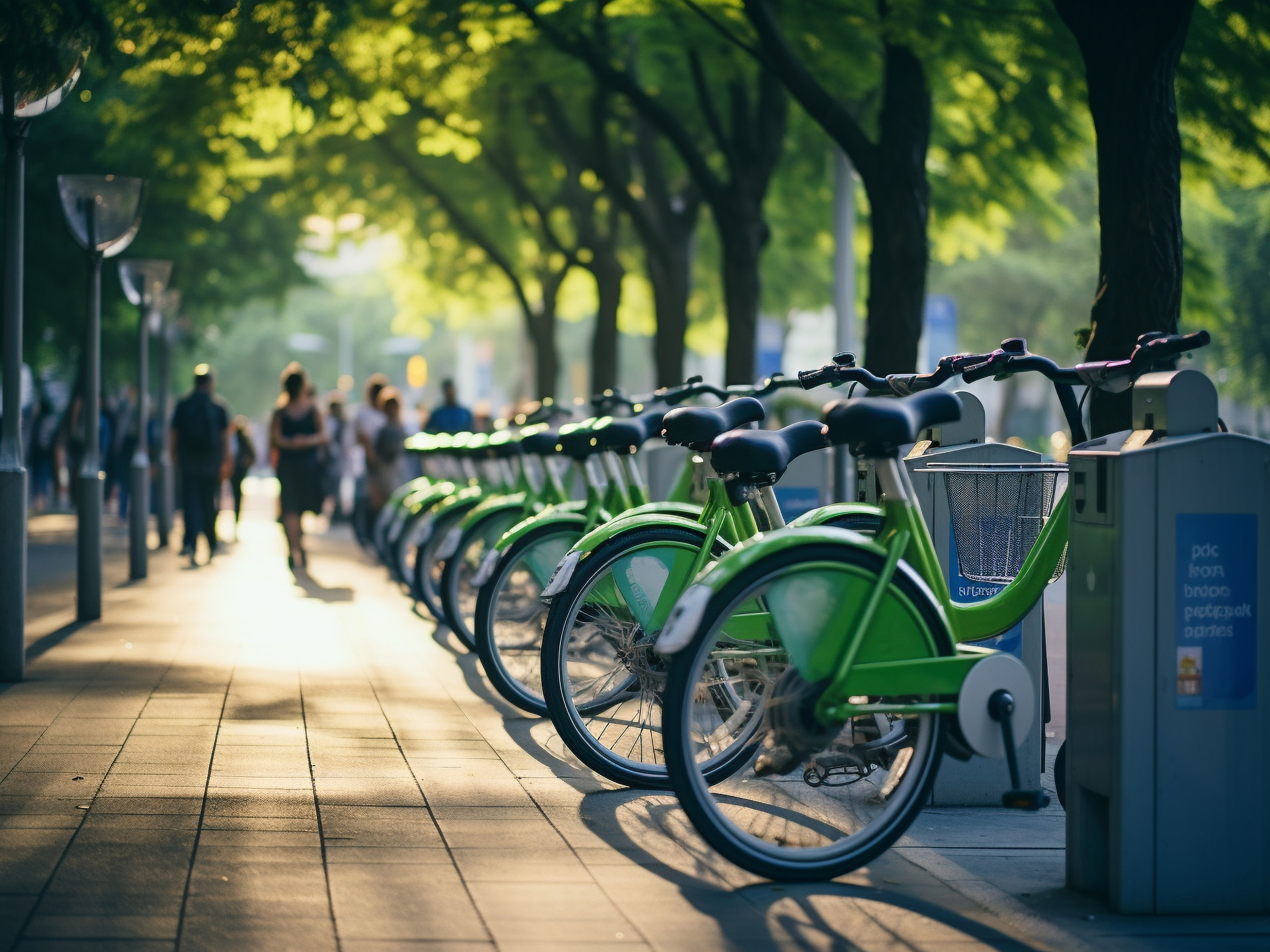 Fahrradverleih an einer Straße in der Stadt.