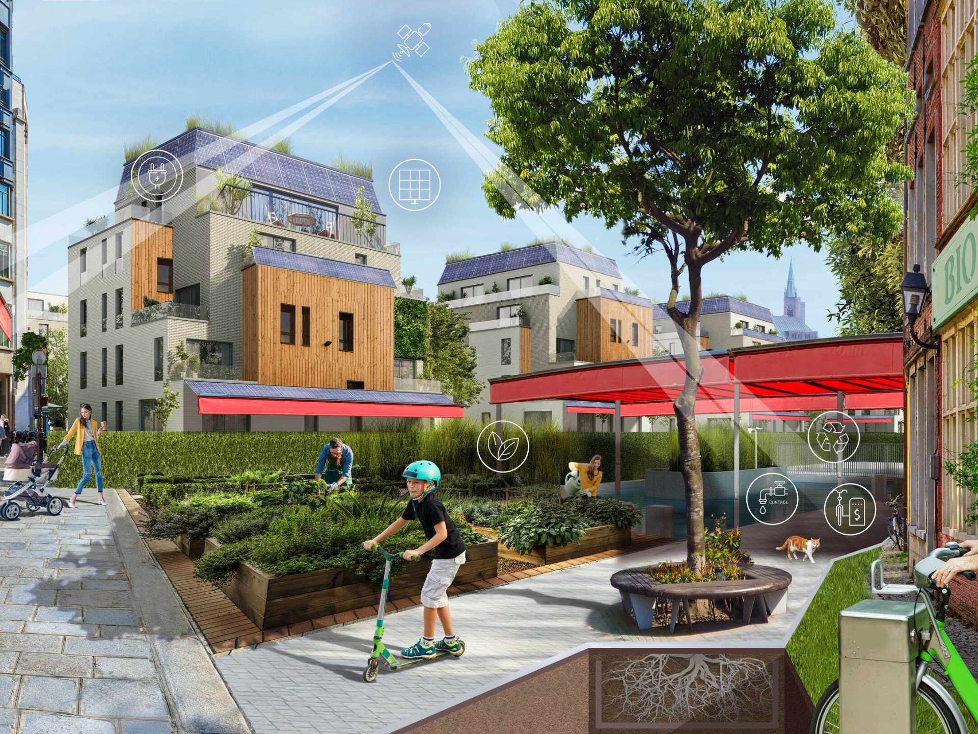 Schaubild städtische Infrastruktur