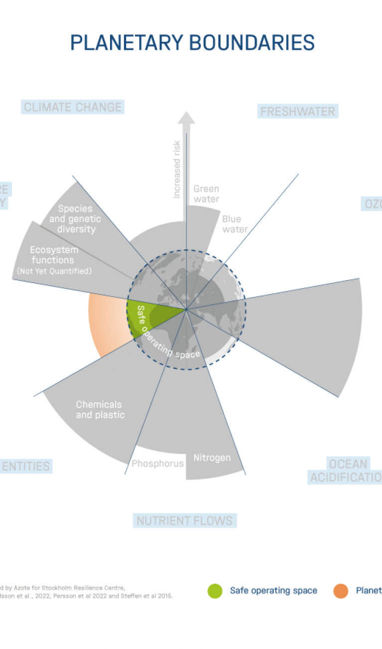 The nine planetary boundaries according to Rockström, Stockholm Resilience Center