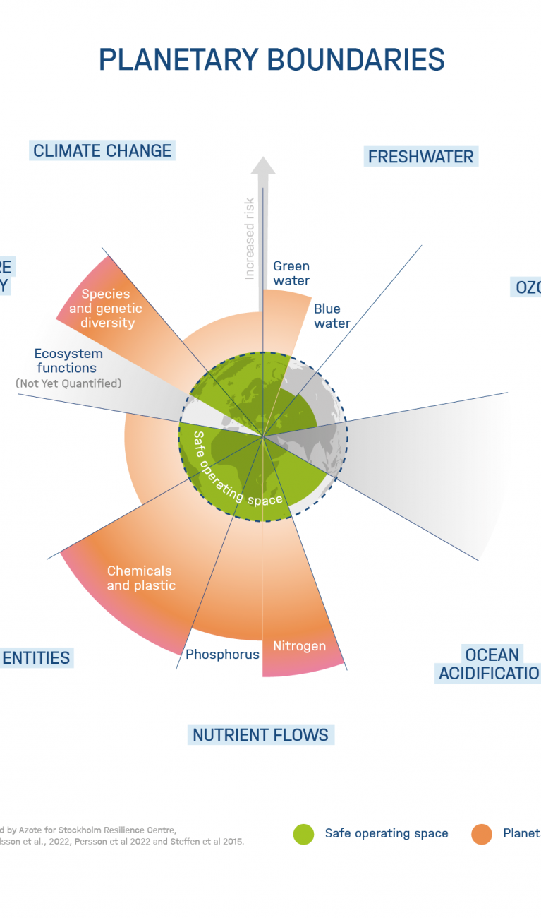 The nine planetary boundaries according to Rockström, Stockholm Resilience Center