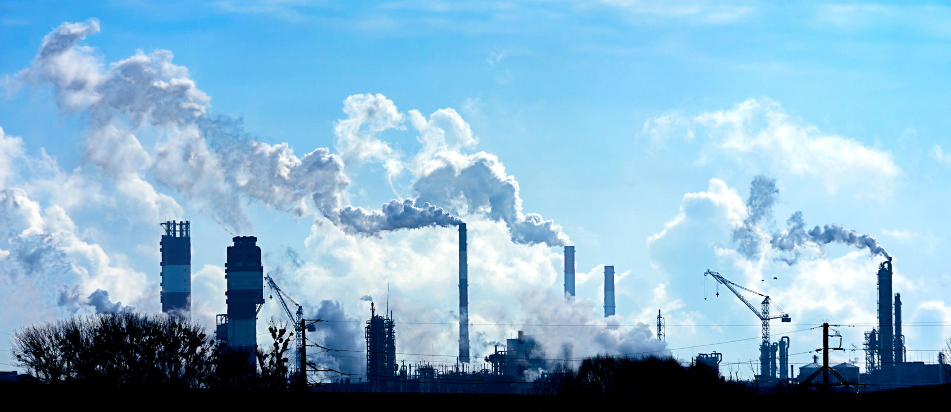 Chimneys with smoke