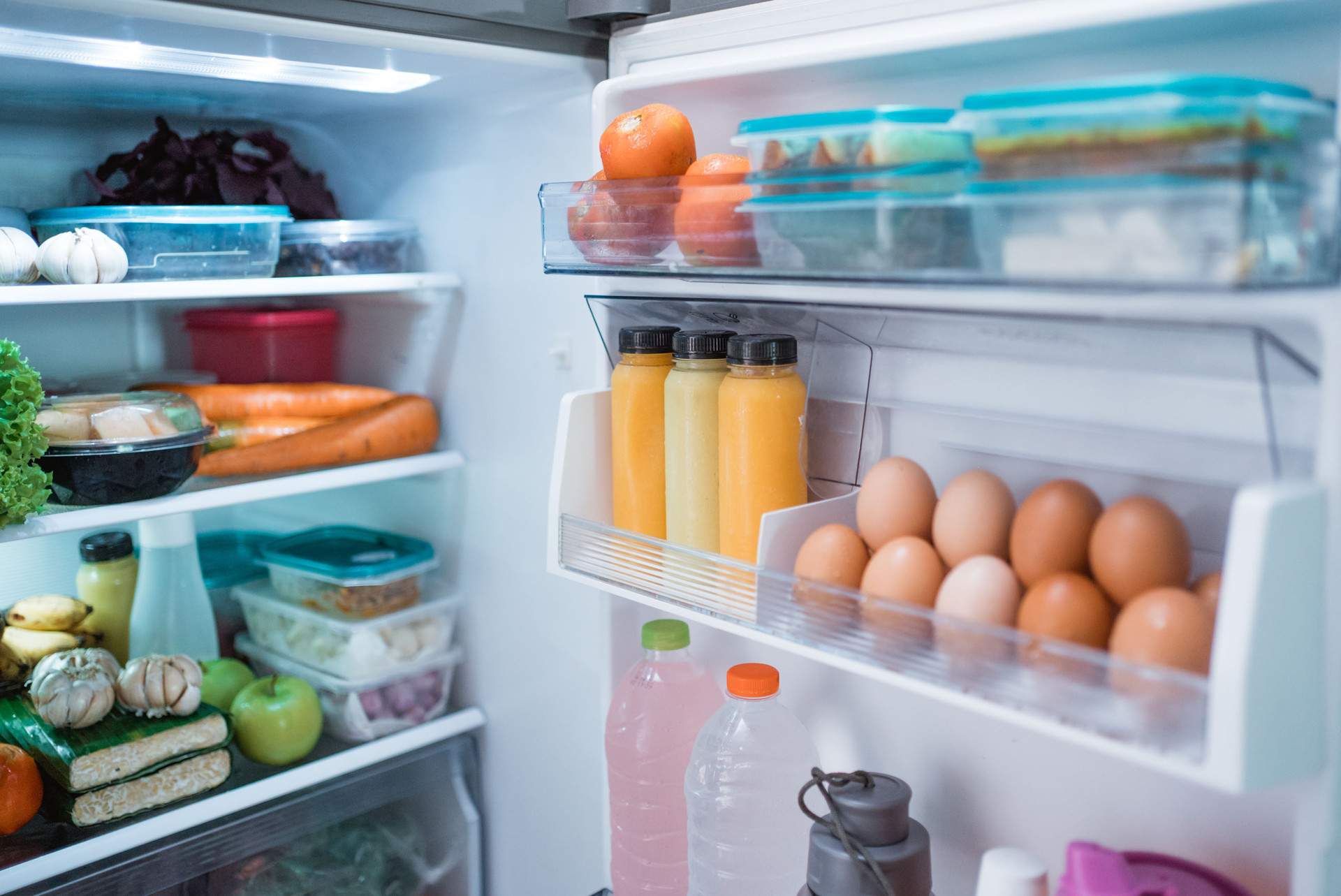 Refridgerator with food