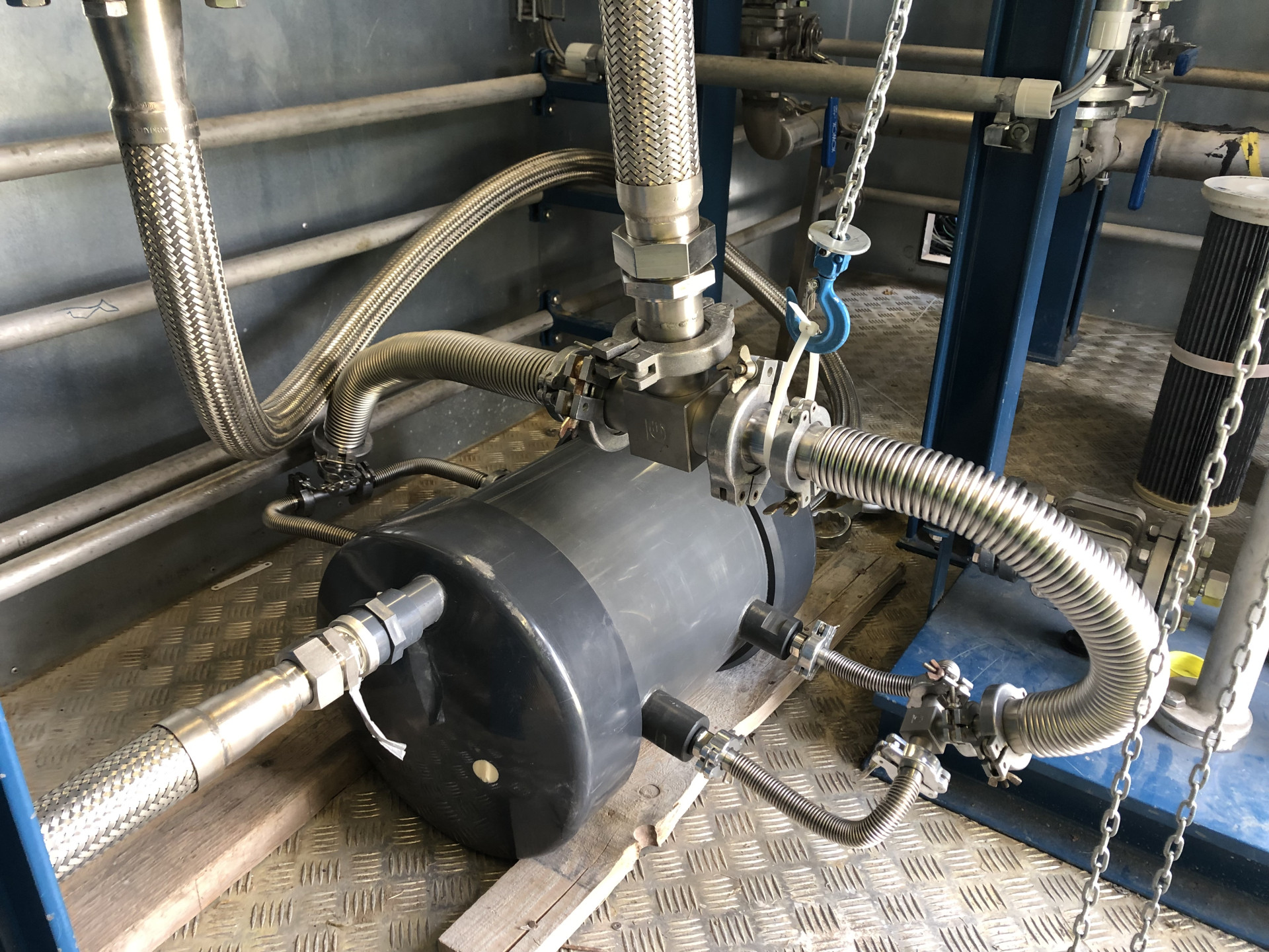 Membranmodul zur CO2 Abtrennung bei der Erprobung bei Holcim