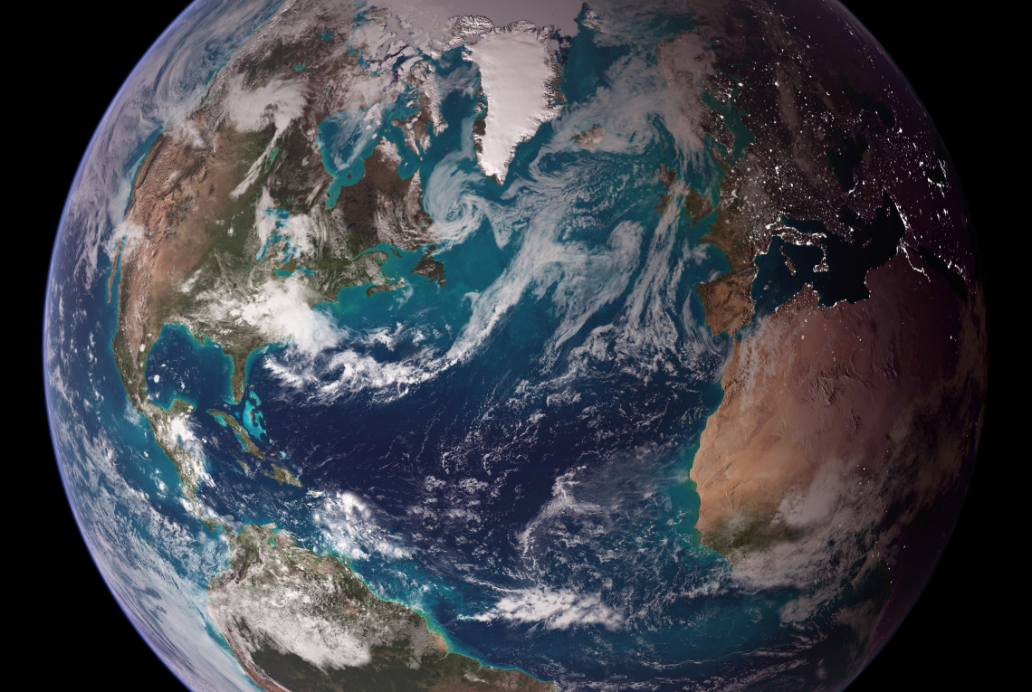 Bild der Erde: NASA Blue Marble Graphische Darstellung der Erdoberfläche