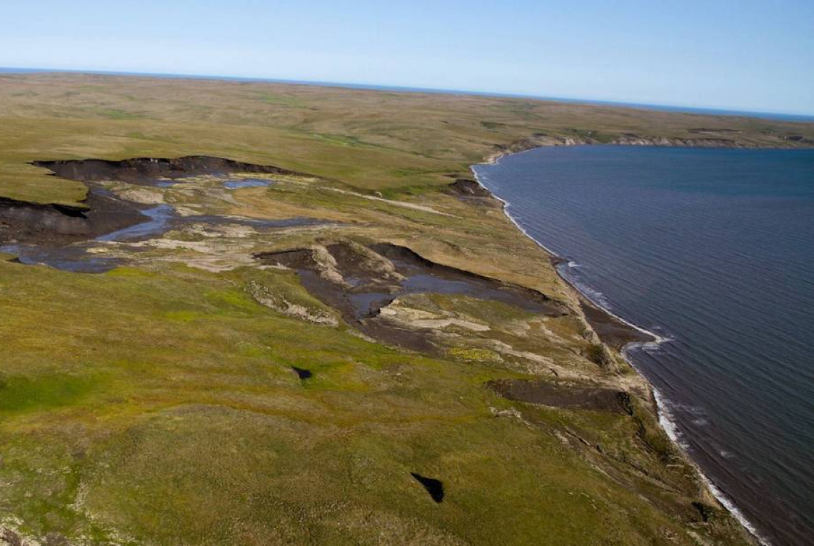 Dauertau-Gebiet "Slump D" auf Herschel Island, Yukon, Kanada