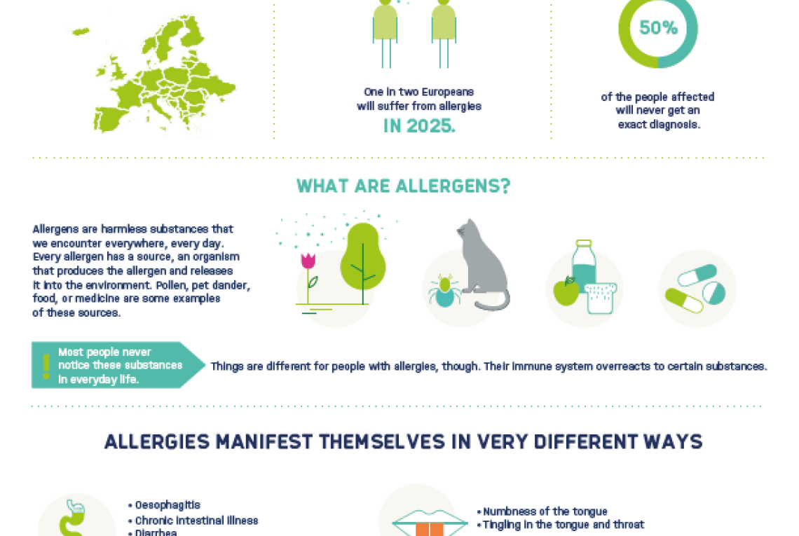 Graphics with facts about allergies